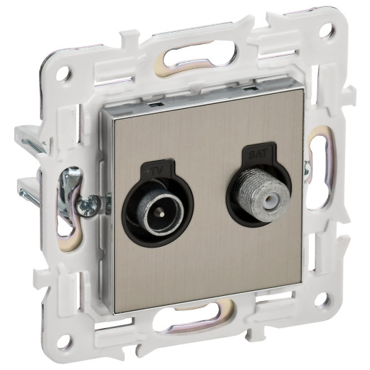 SKANDY Роз. двойная TV+SAT SK-A13N никель IEK