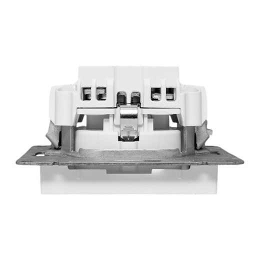 Механизм розетки, 16А, с заземлением, со шторками, белый Эпика EKF