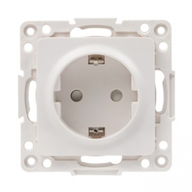 EKF PROxima Стокгольм Белый Розетка с/з, со шторками, 16А.