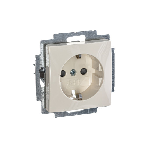Розетка SCHUKO 16А 250В, c шторками, basic55, слоновая кость