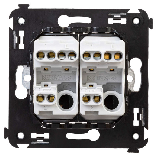 Переключатель двухклавишный в стену, Avanti, белое облако