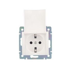 Legrand DIY Valena Бел Розетка 1-ая с/з с крышкой.