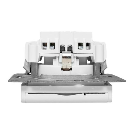 Механизм розетки, 16А, IP44, с заземлением, со шторками, c крышкой, белый Эпика EKF