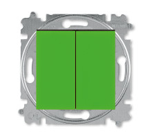 ABB EPJ Levit зелёный / дымчатый чёрный Выключатель 2-клавишный
