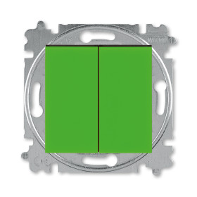 ABB EPJ Levit зелёный / дымчатый чёрный Выключатель 2-клавишный