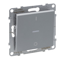 Legrand/Daccord SUNO Алюминий Выключатель двухполюсный 16АХ 250В с индикацией. Винтовые зажимы.