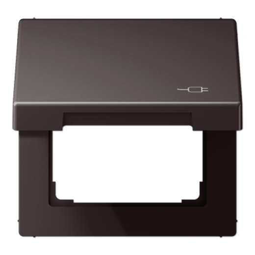 Рамка с подпружиненной крышкой для механизмов 50*50, с символом 