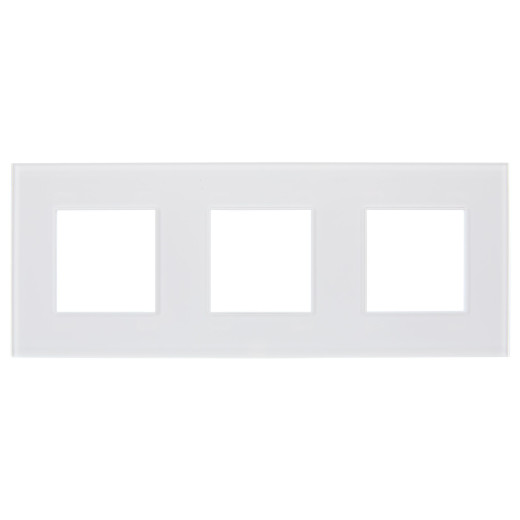 SKANDY Рамка 3-мест. SK-F23W стекло арк. бел. IEK