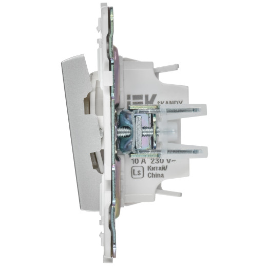 SKANDY Выключ. 2-кл. прох. 10А SK-V05S сереб. IEK