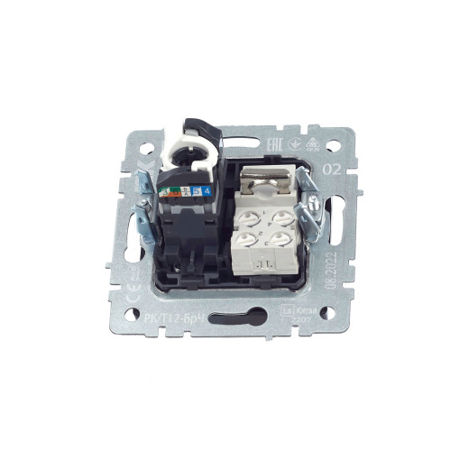 BRITE Роз. двойная RJ11+RJ45 кат.5E РК/Т12-БрЧ черн. IEK