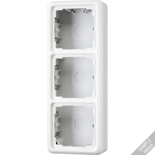 Накладная коробка с рамкой, 3-кратная, серая