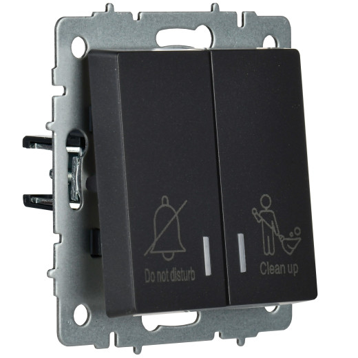 BRITE Выключ. 2-кл. с инд. отел. 10А ВС10-2-9-БрЧ черн. IEK