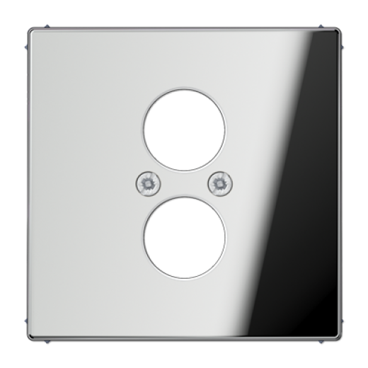 Крышка для 2-х гнезд подключения громкоговорителя, полированный хром