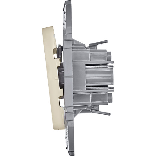 Выключатель кнопочный одноклавишный - Legrand/Daccord Inspiria - с нормально-открытым контактом 6А 250В безвинтовые зажимы - слоновая кость