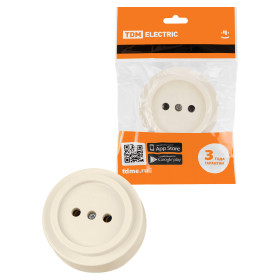 TDM Розетка 2П открытой установки IP20 10А сл. кость 