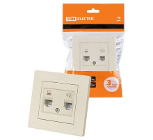 TDM Розетка телефонная RJ11 + компьютерная RJ45 сл. кость 