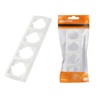 TDM Рамка 4-х постовая вертикальная белая 