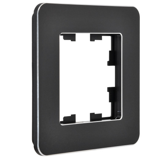 BRITE Рамка 1-мест. РУ-1-1-Бр металл черн. RE IEK