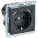 BRITE Роз. с з/к/ш 16А с USB A+A 3,1А РЮш10-2-БрЧ черн. IEK