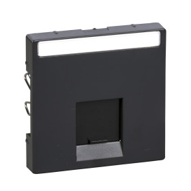Schneider Electric Merten SM Антрацит Накладка розетки ТЛФ/комп 1-ой прямой
