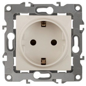 ЭРА Розетка Серия 12 12-2001-02 с заземлением 2P+E Schuko 16A-250В IP20 без м.лапок слоновая кость