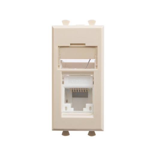 Компьютерная розетка RJ-45 модульная, кат.6, Avanti, ванильная дымка, 1 модуль