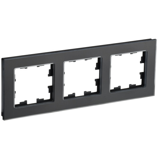 BRITE Рамка 3-мест. РУ-3-2-Бр стекло черн. матовый IEK
