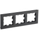 BRITE Рамка 3-мест. РУ-3-2-Бр стекло черн. матовый IEK