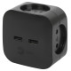 Разветвитель электрический ЭРА SP-4-USB-B на 4 розетки + 2xUSB 2400mA без заземления 10А черный