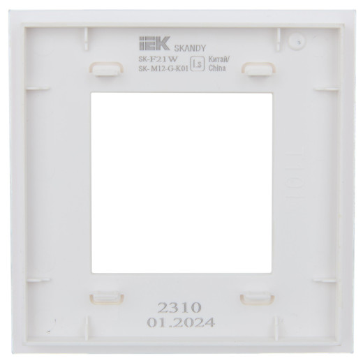 SKANDY Рамка 1-мест. SK-F21W стекло арк. бел. IEK