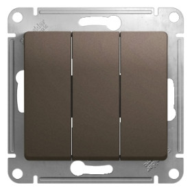 Systeme Electric Glossa Шоколад Выключатель 3-клавишный сх.3, 10AX