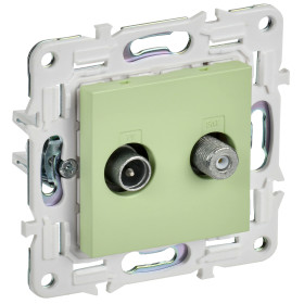 IEK SKANDY Мятный Розетка двойная TV+SAT SK-A13G