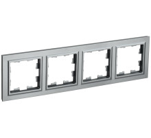 IEK BRITE BASE Сталь Рамка 4-м РУ-4-БрС