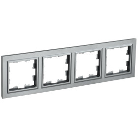 IEK BRITE BASE Сталь Рамка 4-м РУ-4-БрС