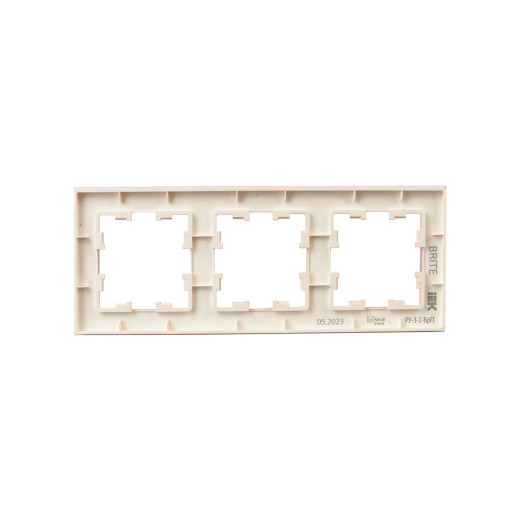 BRITE Рамка 3-мест. РУ-3-2-БрП стекло персиковый матовый IEK