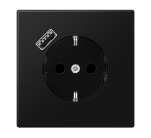 JUNG LS 990 Черный матовый Розетка с USB-зарядным устройством, тип A, SCHUKO