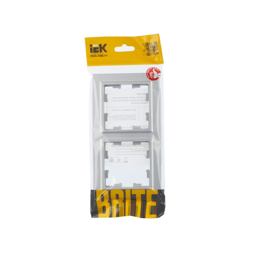 BRITE Рамка 2-мест. РУ-2-БрА алюм. IEK