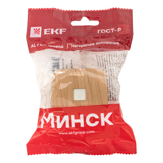 Розетка RJ-45 1-местная ОП Минск, 1А, 120В, светлое дерево EKF