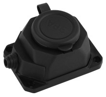 ЭРА Колодка K-1e-B-IP44 каучуковая с заземлением 1 розетка 16A IP44 черная