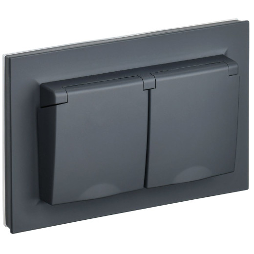 BRITE Роз. 2-я с кр. 16А в сб IP44 РСбш12-3-44-БрГ граф. IEK