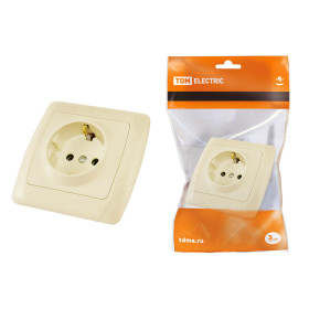 TDM Розетка 2П+З 16А 250В сл. кость 