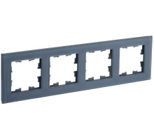 IEK BRITE DECOR Маренго матовый стекло Рамка 4-мест. РУ-4-2-Бр