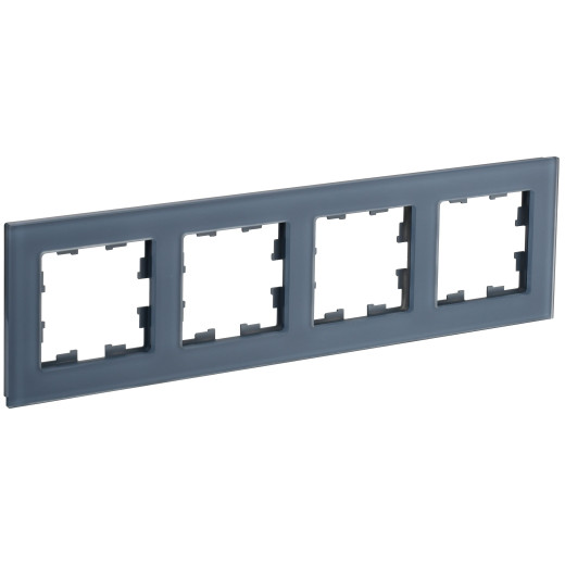 BRITE Рамка 4-мест. РУ-4-2-Бр стекло маренго матовый IEK