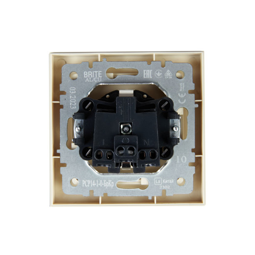BRITE Роз. с з/к/ш 16А в сб. РСР14-1-0-БрКр беж. IEK