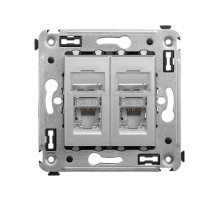 DKC Avanti Компьютерная розетка RJ-45 в стену, кат.6 двойная экранированная, 
