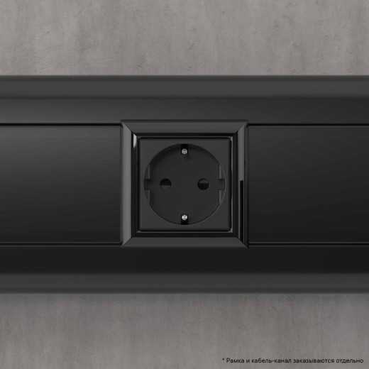 Розетка модульная, 2P+E, с з/ш, Avanti, черный матовый, 2 модуля