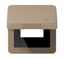 JUNG Рамка с подпружиненной крышкой для USB-механизмов, с центральной платой, золотая бронза