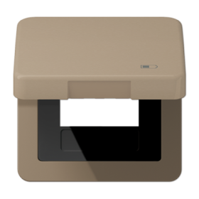 JUNG Рамка с подпружиненной крышкой для USB-механизмов, с центральной платой, золотая бронза