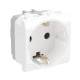 Электрическая розетка  с заземлением, со шторками, белая, 2мод.