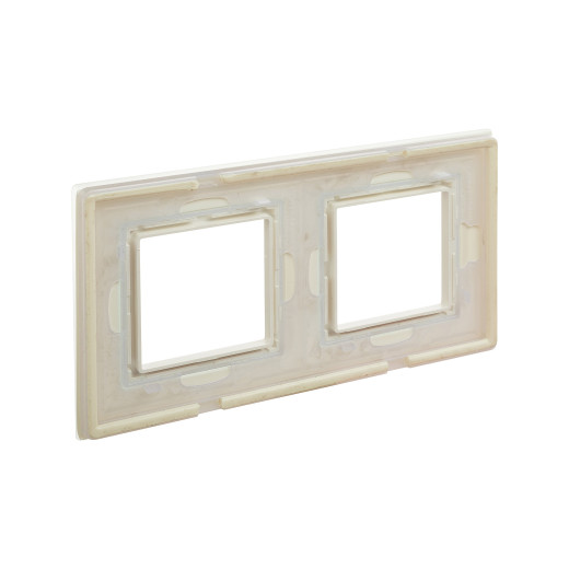 Рамка из натурального стекла 2 поста (4 мод.), Avanti, светло-зеленая